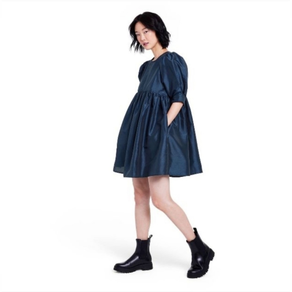 LIKE NEW Kika Vargas Navy Blue Babydoll Mini Dress